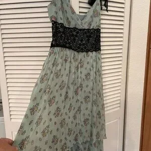 Betsey Johnson | Dresses | Betsey Johnson Green Asymmetrical Silk Sundress  Vneck | Poshmark